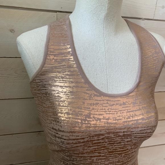 BCBG Gisela Criss Cross Foil Bodycon Dress sz S - Picture 6 of 11